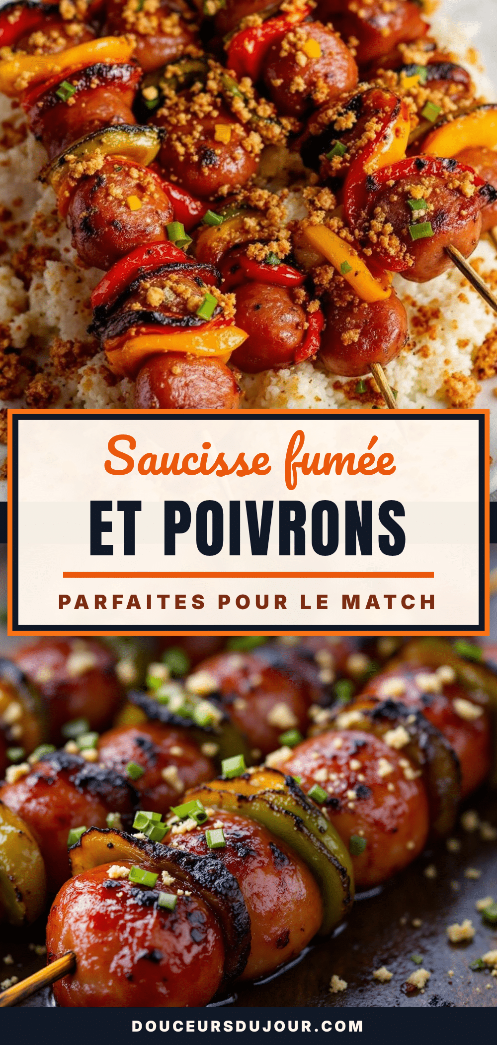 brochettes de saucisse fumée et poivrons recipe