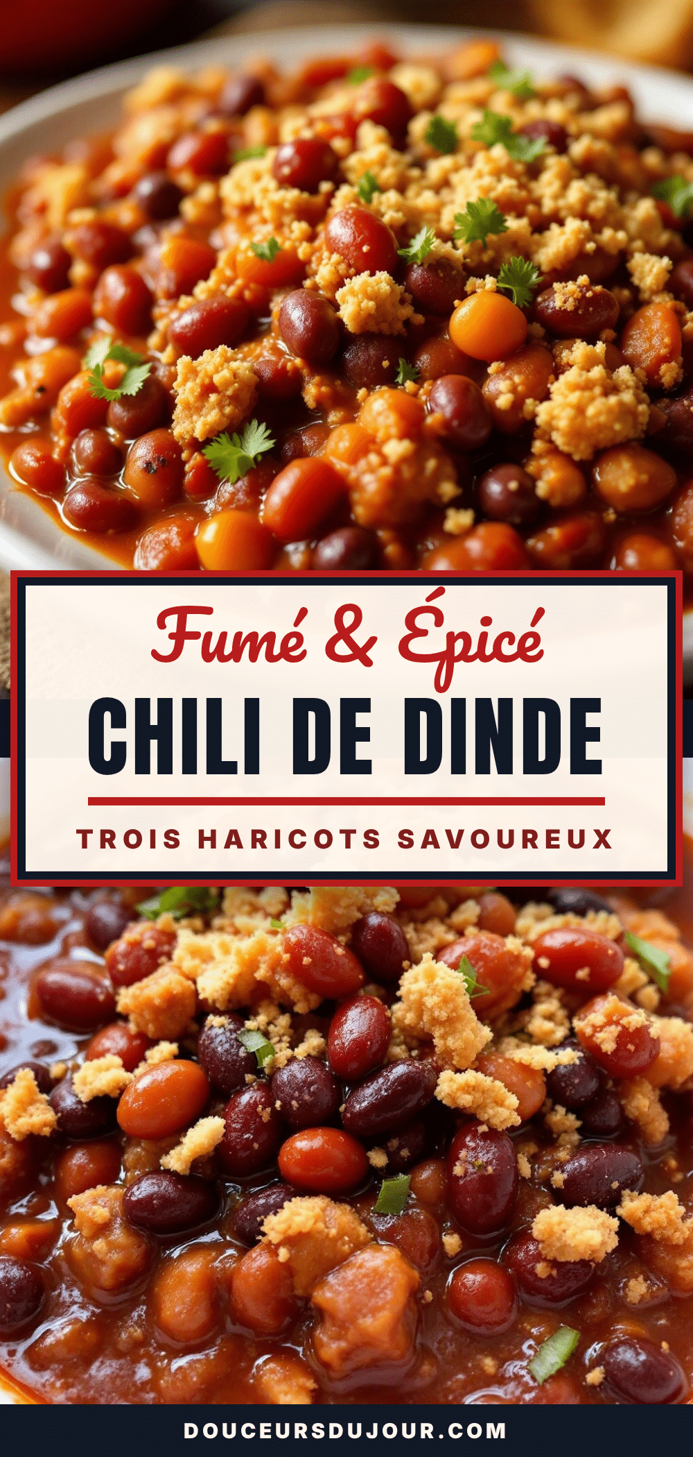 chili de dinde fumé aux trois haricots recipe