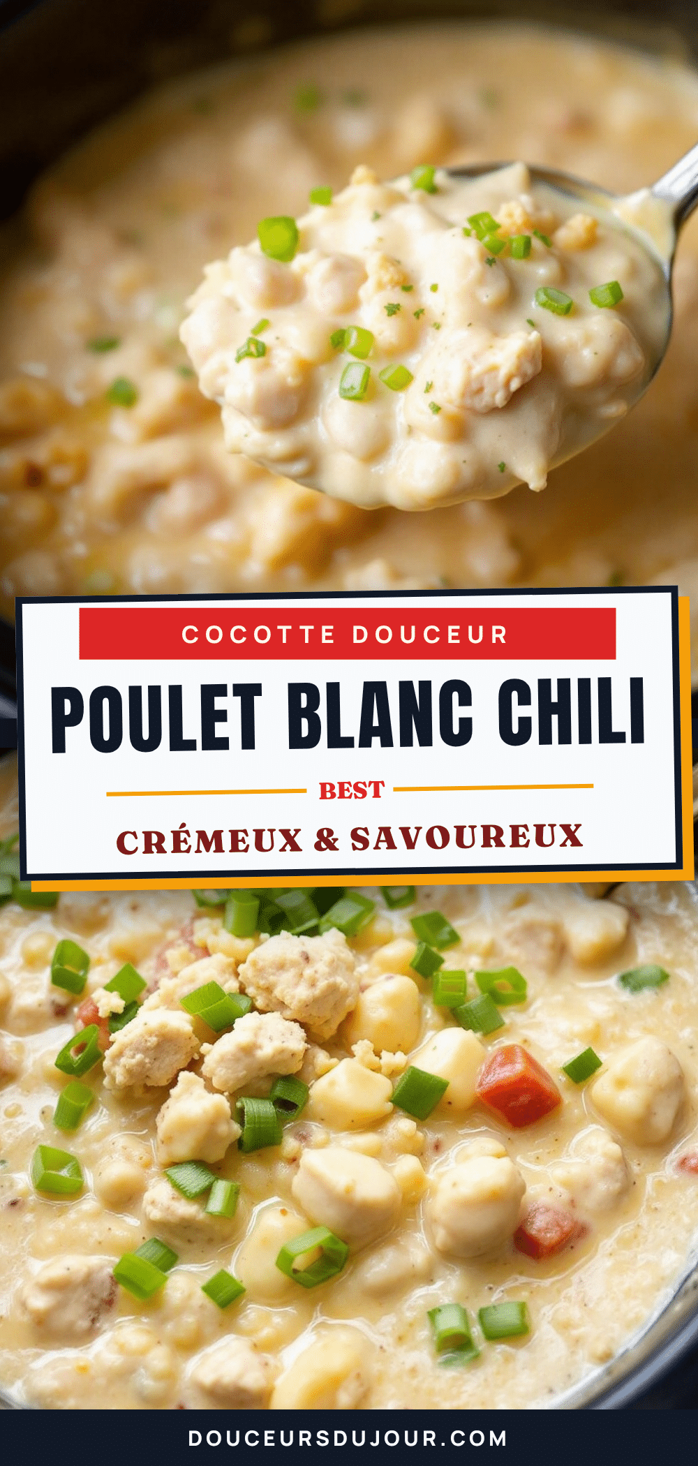 crémeux poulet blanc chili à la cocotte recipe