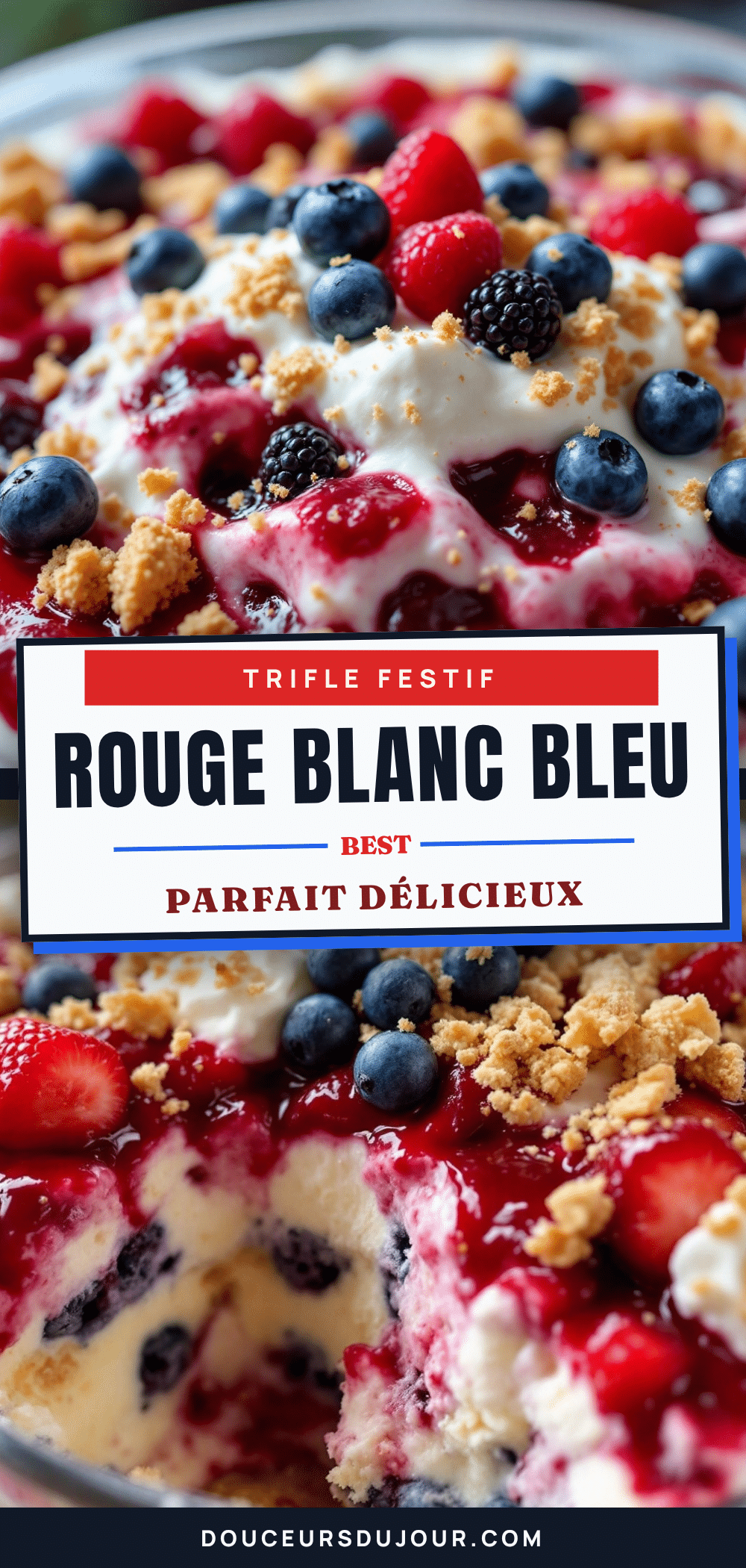 parfait trifle rouge blanc bleu fête du travail recipe