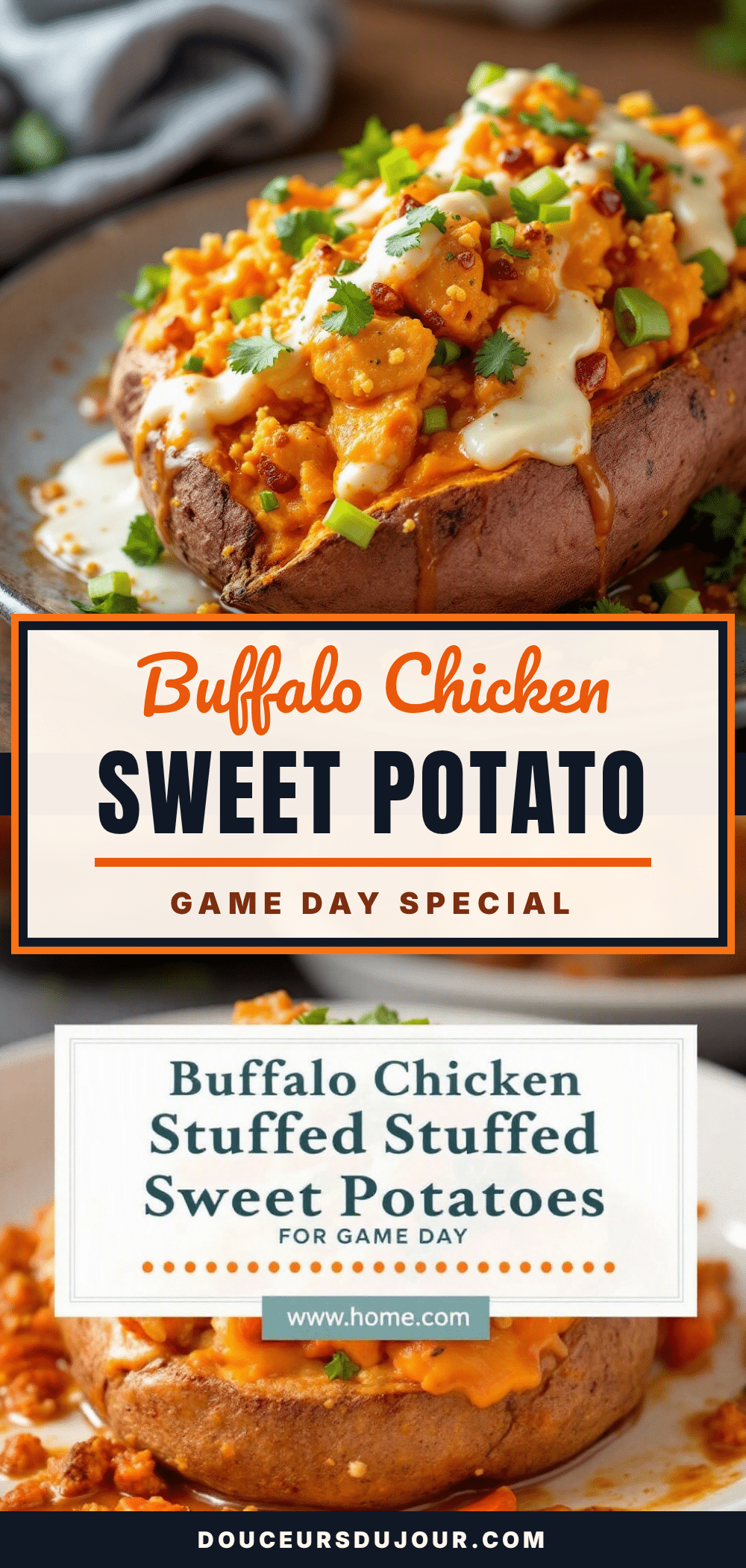 patates douces farcies au poulet Buffalo recipe