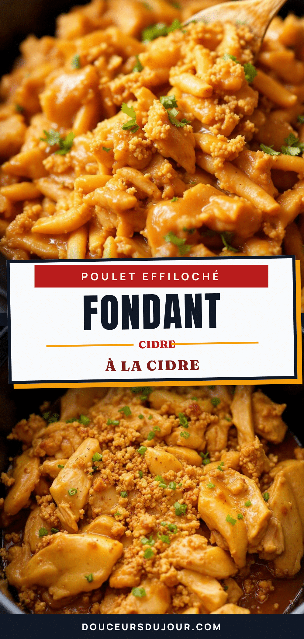 poulet effiloché au cidre de pomme recipe