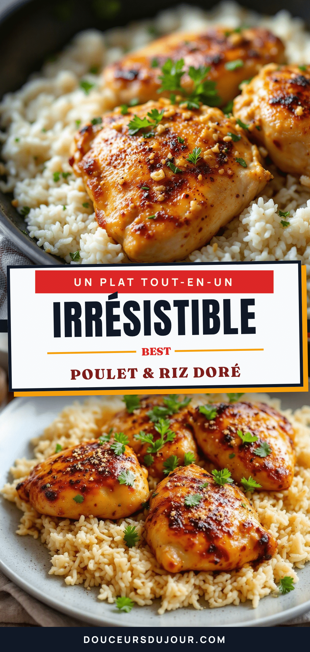 poulet et riz à l’ail et au beurre recipe