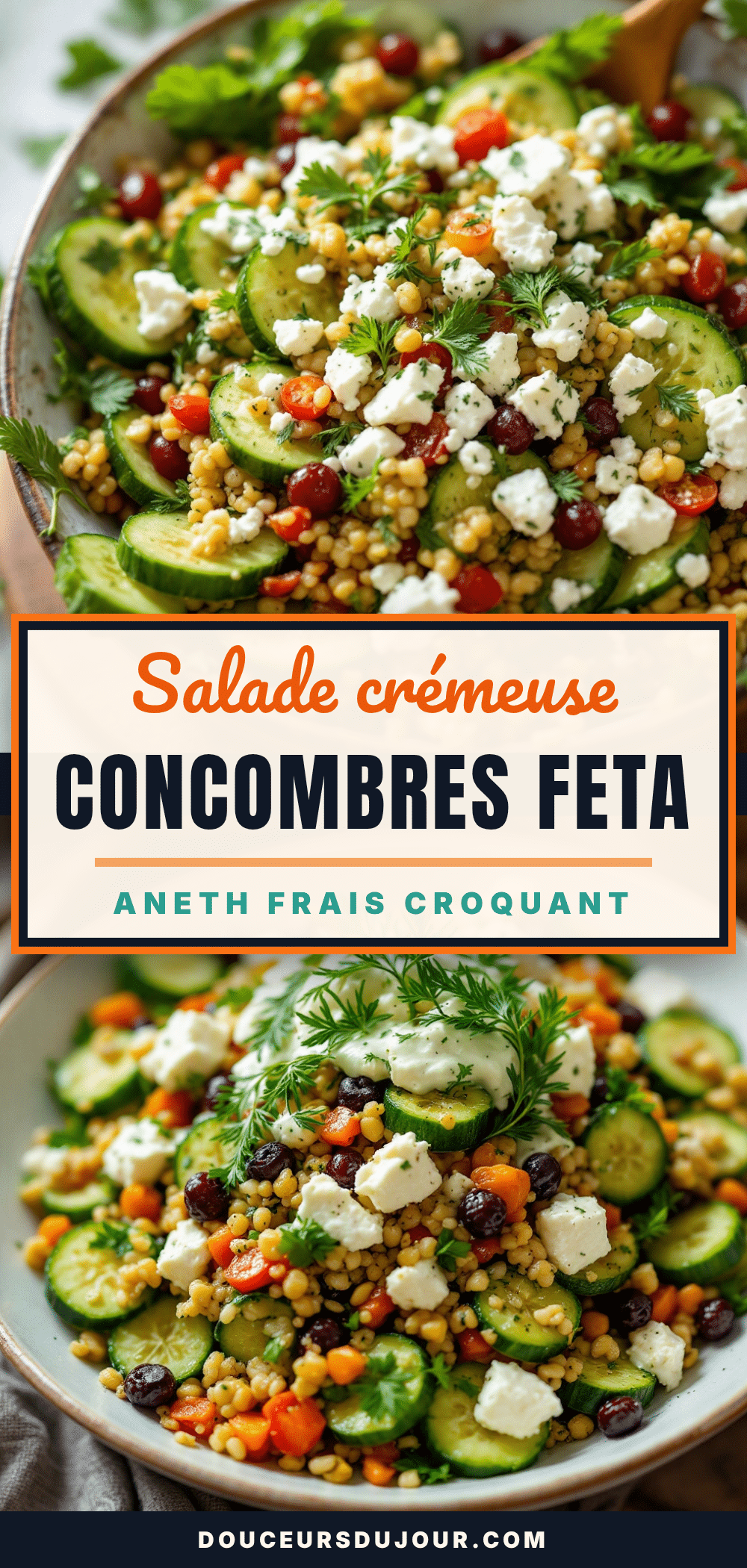 salade de concombres crémeuse à la feta et à l’aneth frais recipe
