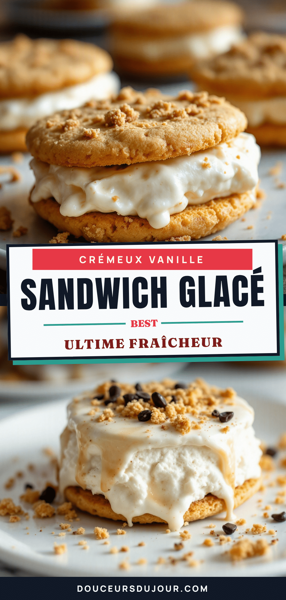 sandwich glacé à la vanille sans machine recipe