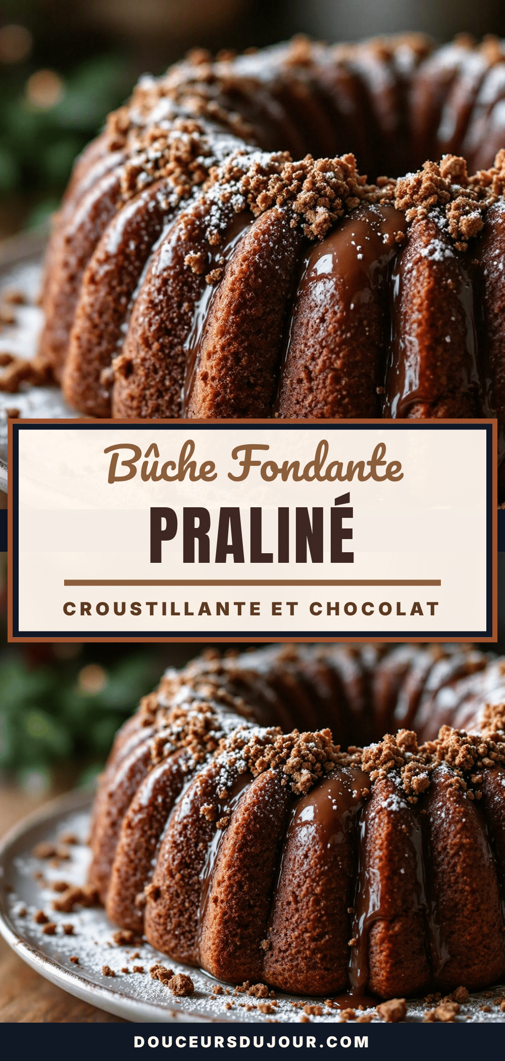 bûche de Noël praliné croustillant recipe